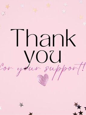 Thank You For Your Support Pink Party Sign